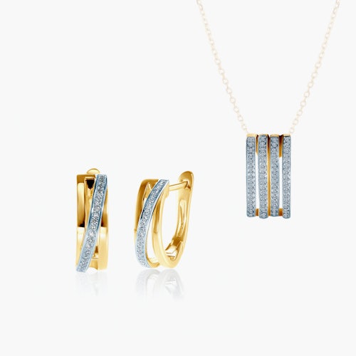 Komplet biżuterii Savicki: złoty, diamenty